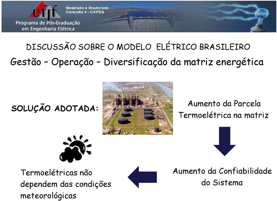 da Parcela Termoelétrica na matriz Termoelétricas não dependem