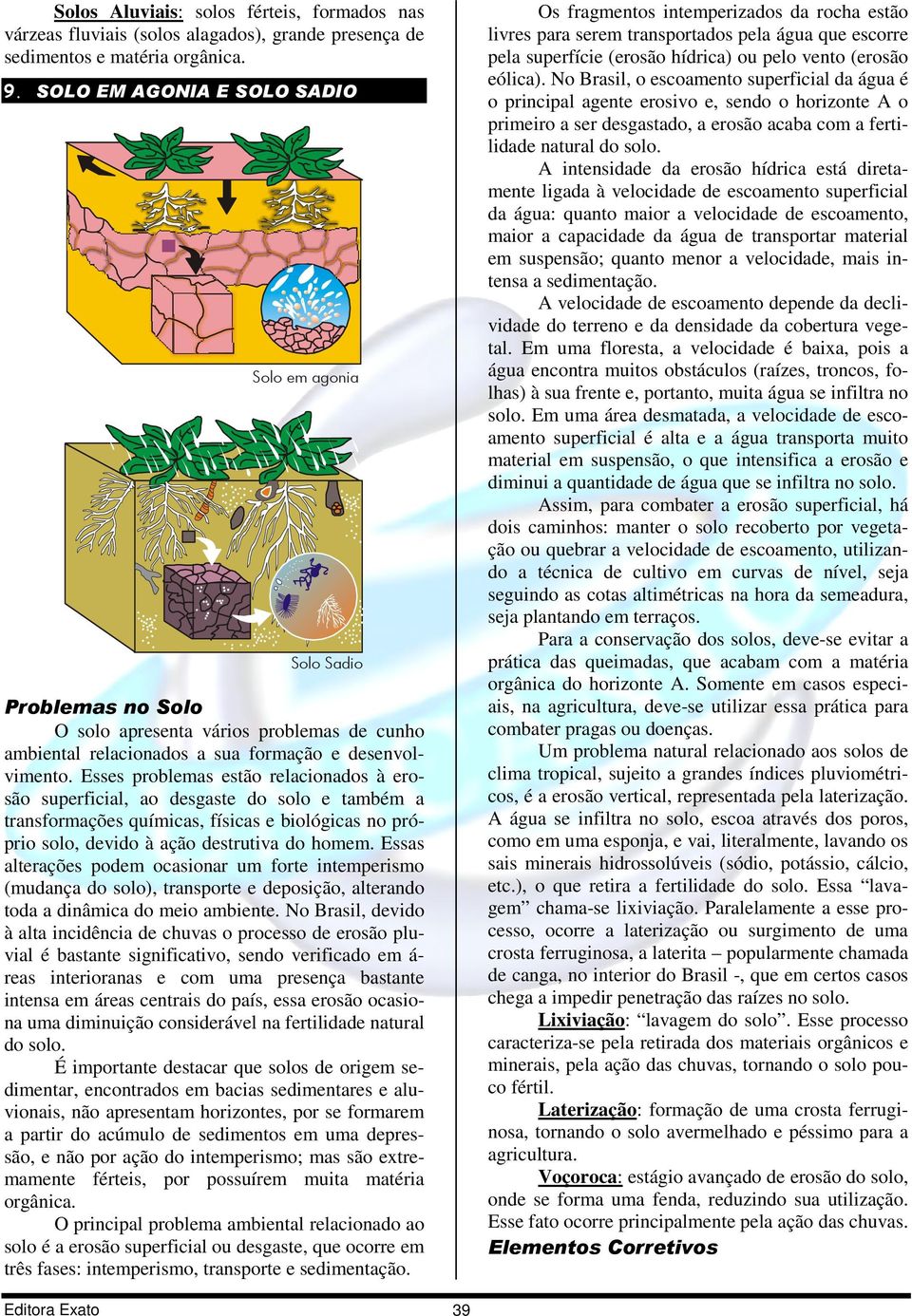 Esses problemas estão relacionados à erosão superficial, ao desgaste do solo e também a transformações químicas, físicas e biológicas no próprio solo, devido à ação destrutiva do homem.