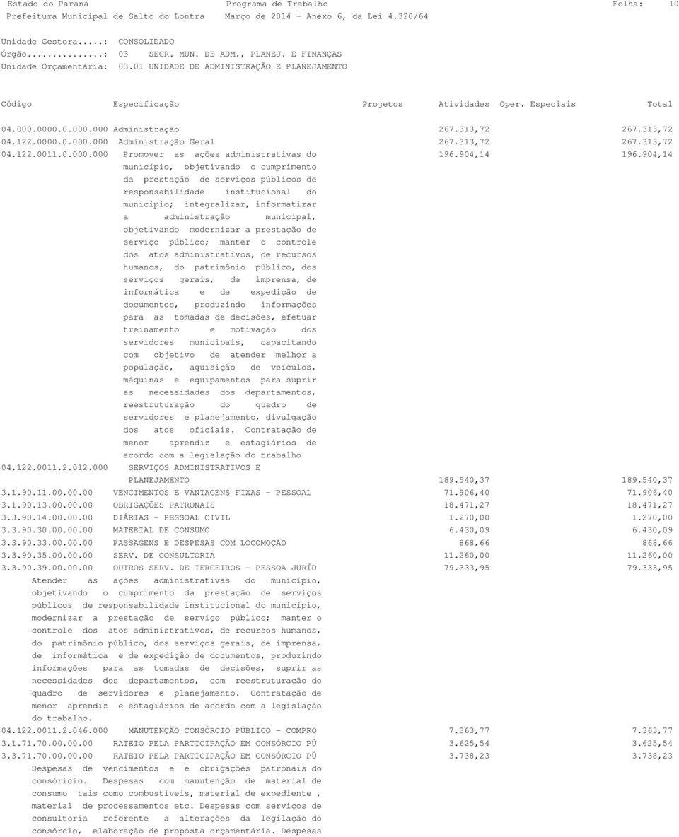 904,14 município, objetivando o cumprimento da prestação de serviços públicos de responsabilidade institucional do município; integralizar, informatizar a administração municipal, objetivando