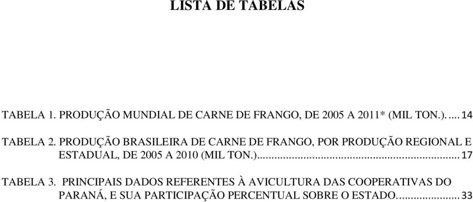 PRODUÇÃO BRASILEIRA DE CARNE DE FRANGO, POR PRODUÇÃO REGIONAL E ESTADUAL, DE 2005 A