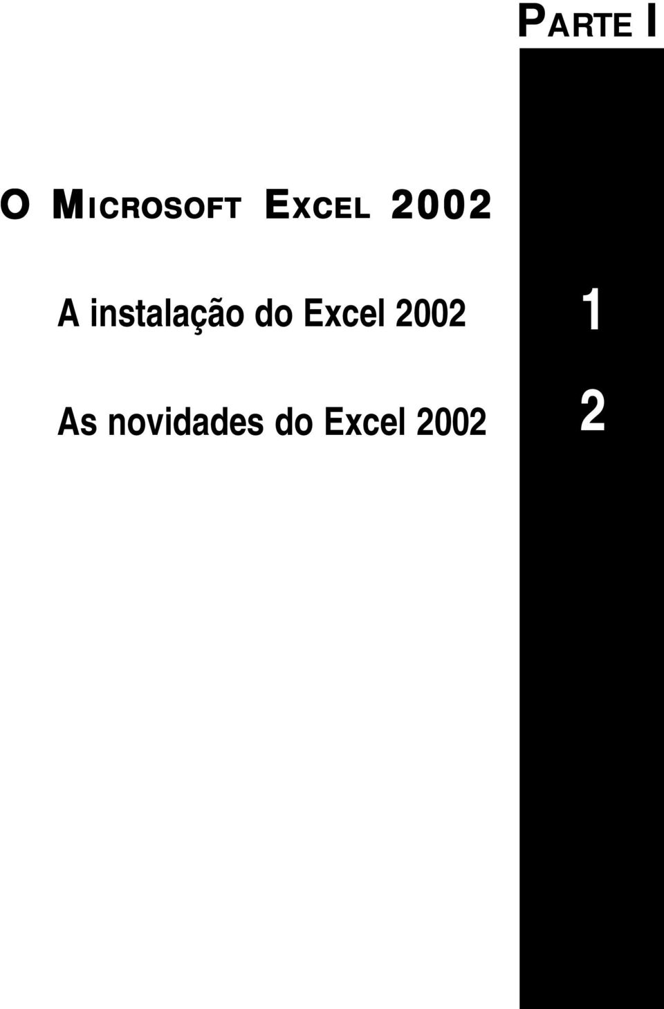 2002 A instalação do Excel