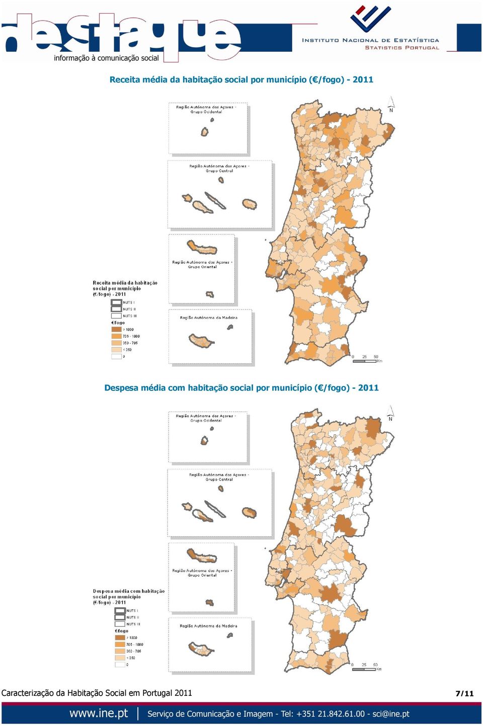 habitação social por município ( /fogo) - 2011