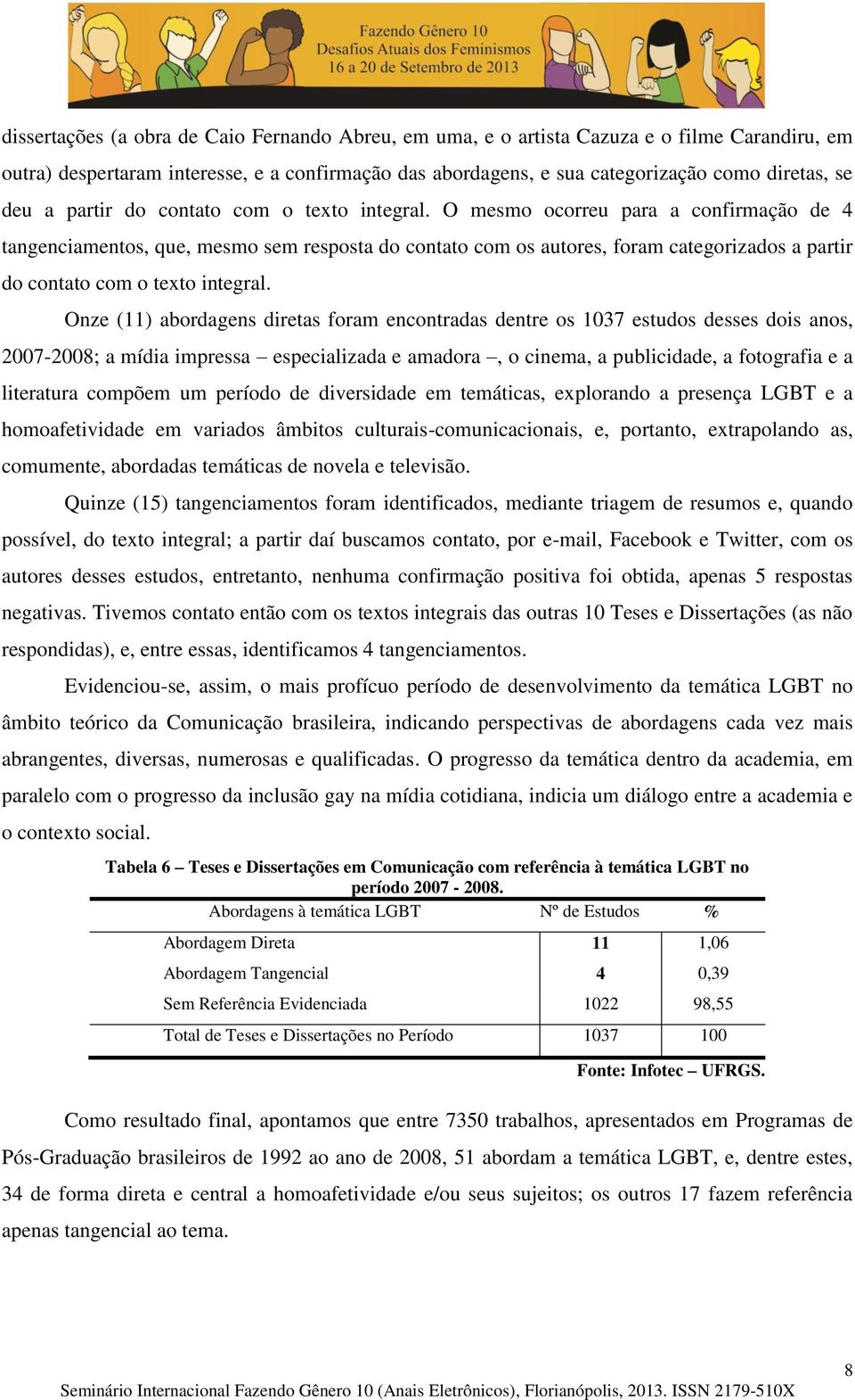 O mesmo ocorreu para a confirmação de 4 tangenciamentos, que, mesmo sem resposta do contato com os autores, foram categorizados  Onze (11) abordagens diretas foram encontradas dentre os 1037 estudos