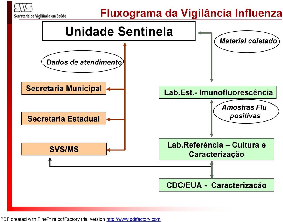 Estadual Lab.Est.- Imunofluorescência Amostras Flu positivas SVS/MS Lab.