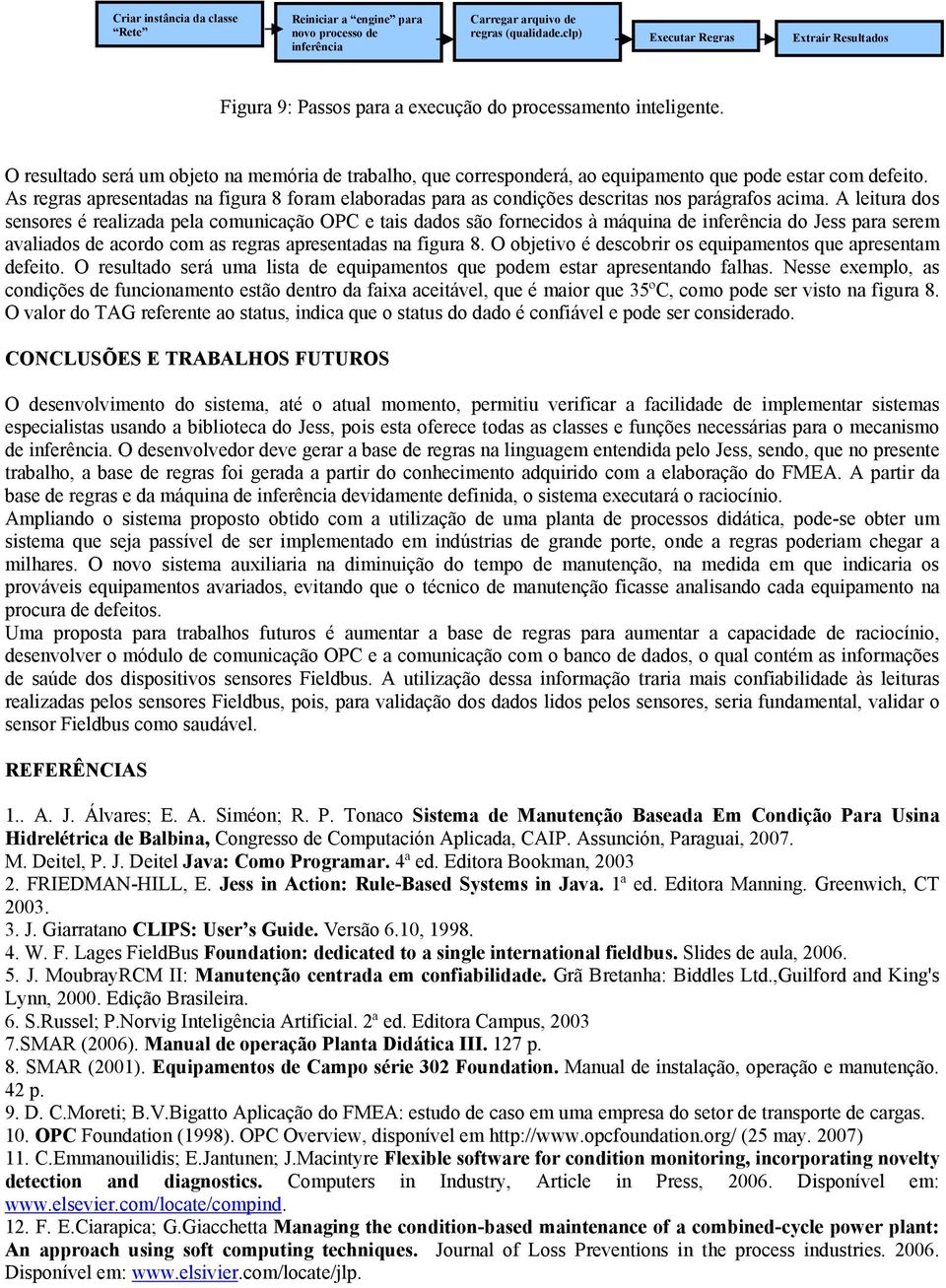 O resultado será um objeto na memória de trabalho, que corresponderá, ao equipamento que pode estar com defeito.