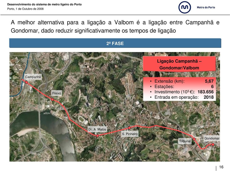 Campanhã Gondomar/Valbom Campanhã Freixo Extensão (km): 5,67 Estações: 6