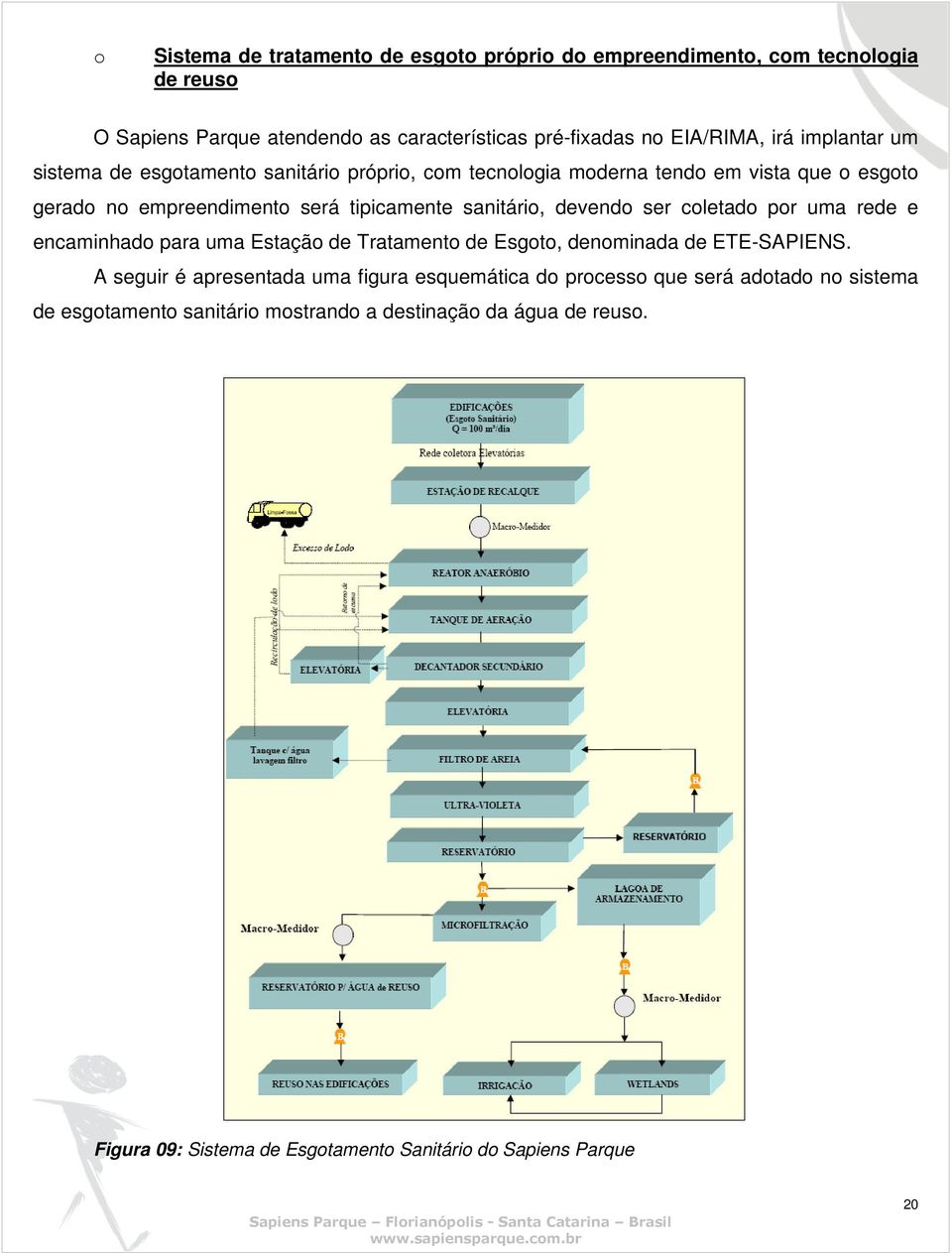 devendo ser coletado por uma rede e encaminhado para uma Estação de Tratamento de Esgoto, denominada de ETE-SAPIENS.