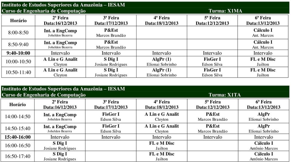 Instituto de Estudos Superiores da Amazônia IESAM 14:00-14:50 Int.