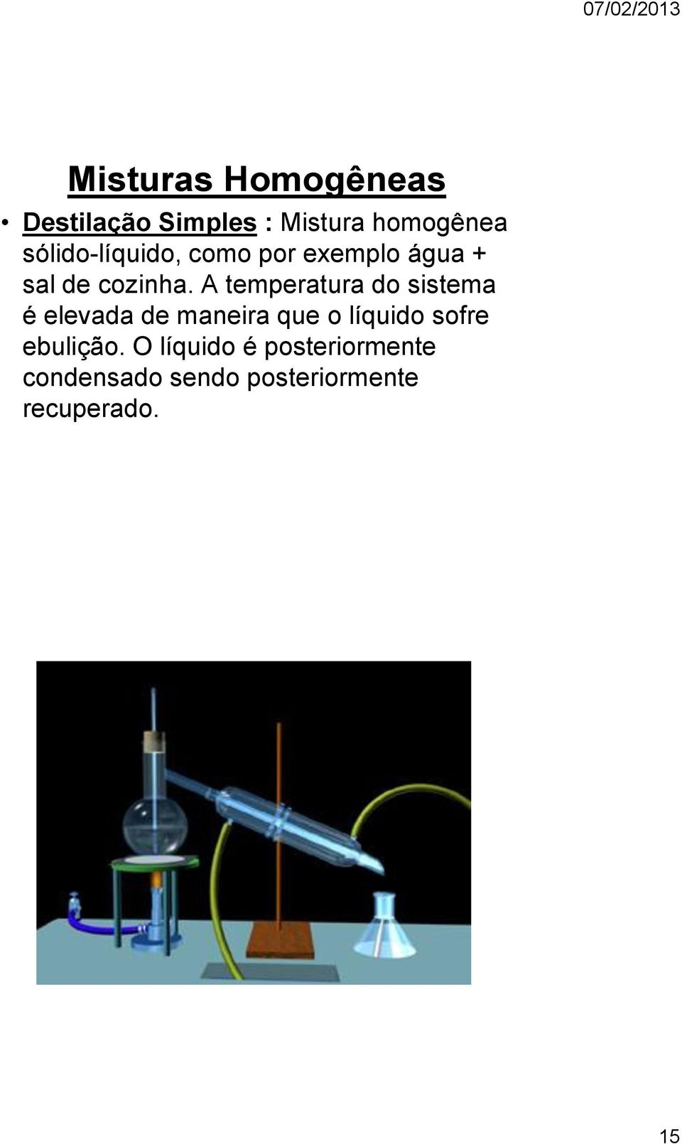 A temperatura do sistema é elevada de maneira que o líquido sofre