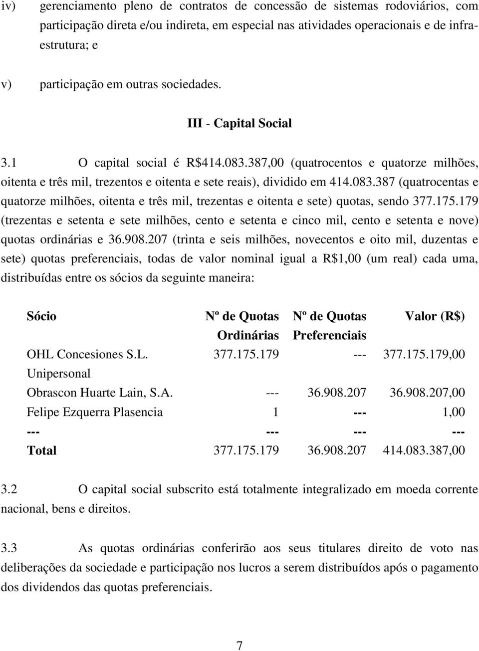 175.179 (trezentas e setenta e sete milhões, cento e setenta e cinco mil, cento e setenta e nove) quotas ordinárias e 36.908.