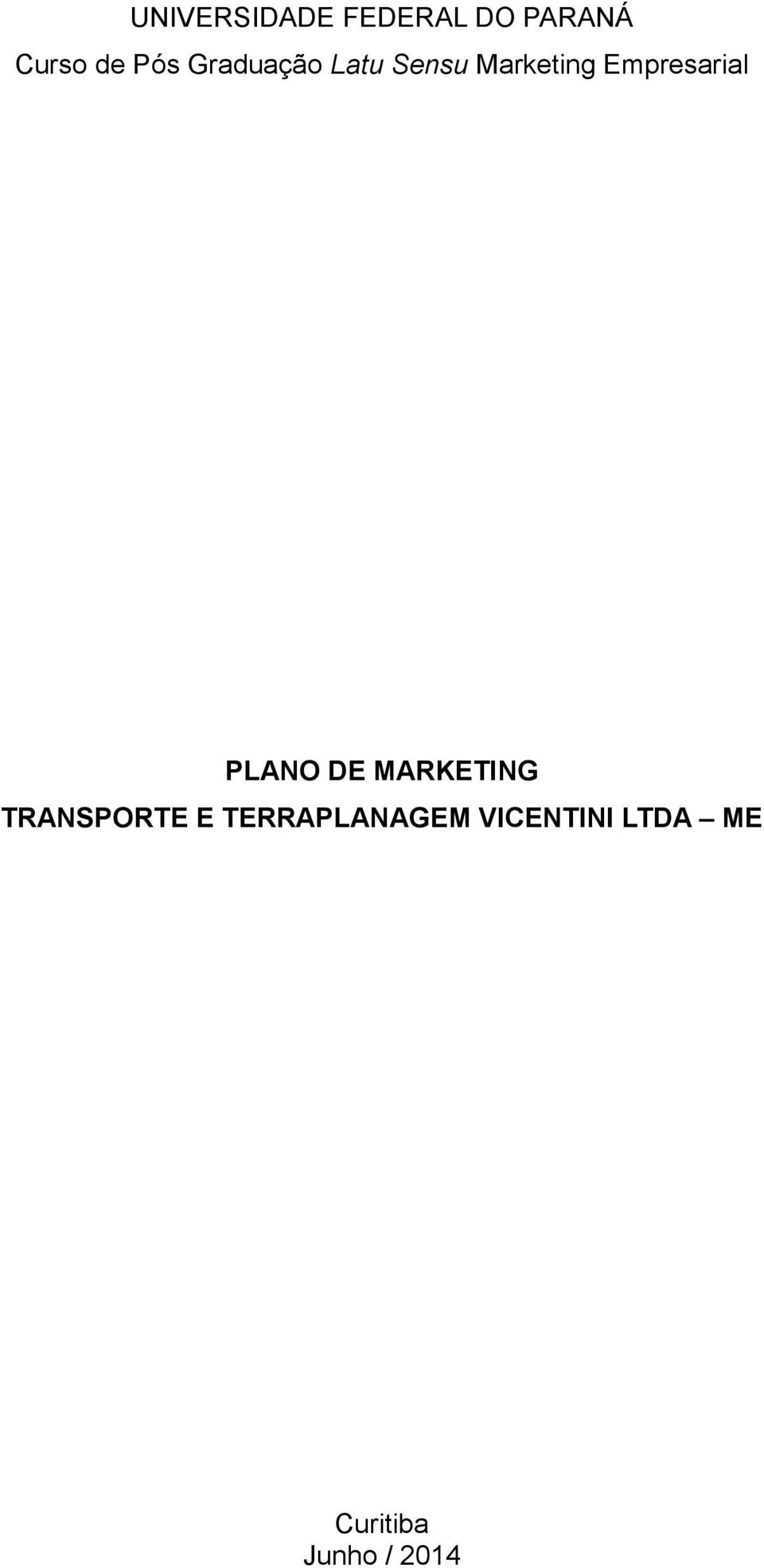 Empresarial PLANO DE MARKETING TRANSPORTE