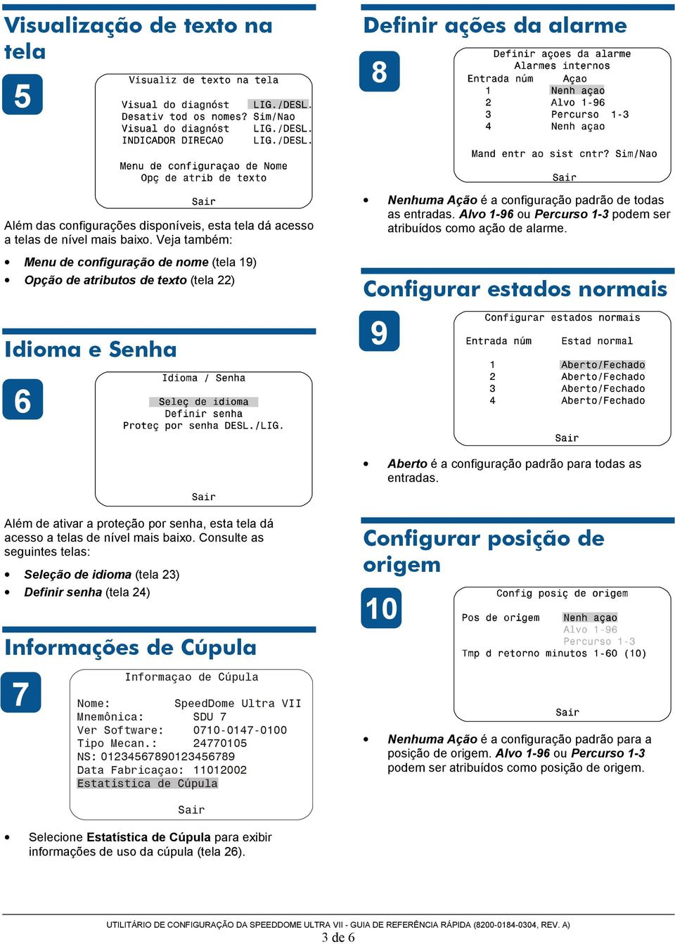 Alvo 1-96 ou Percurso 1-3 podem ser atribuídos como ação de alarme. Configurar estados normais 9 6 Aberto é a configuração padrão para todas as entradas.