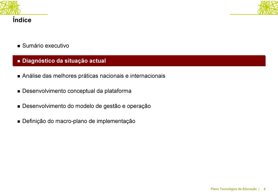 Desenvolvimento conceptual da plataforma Desenvolvimento do