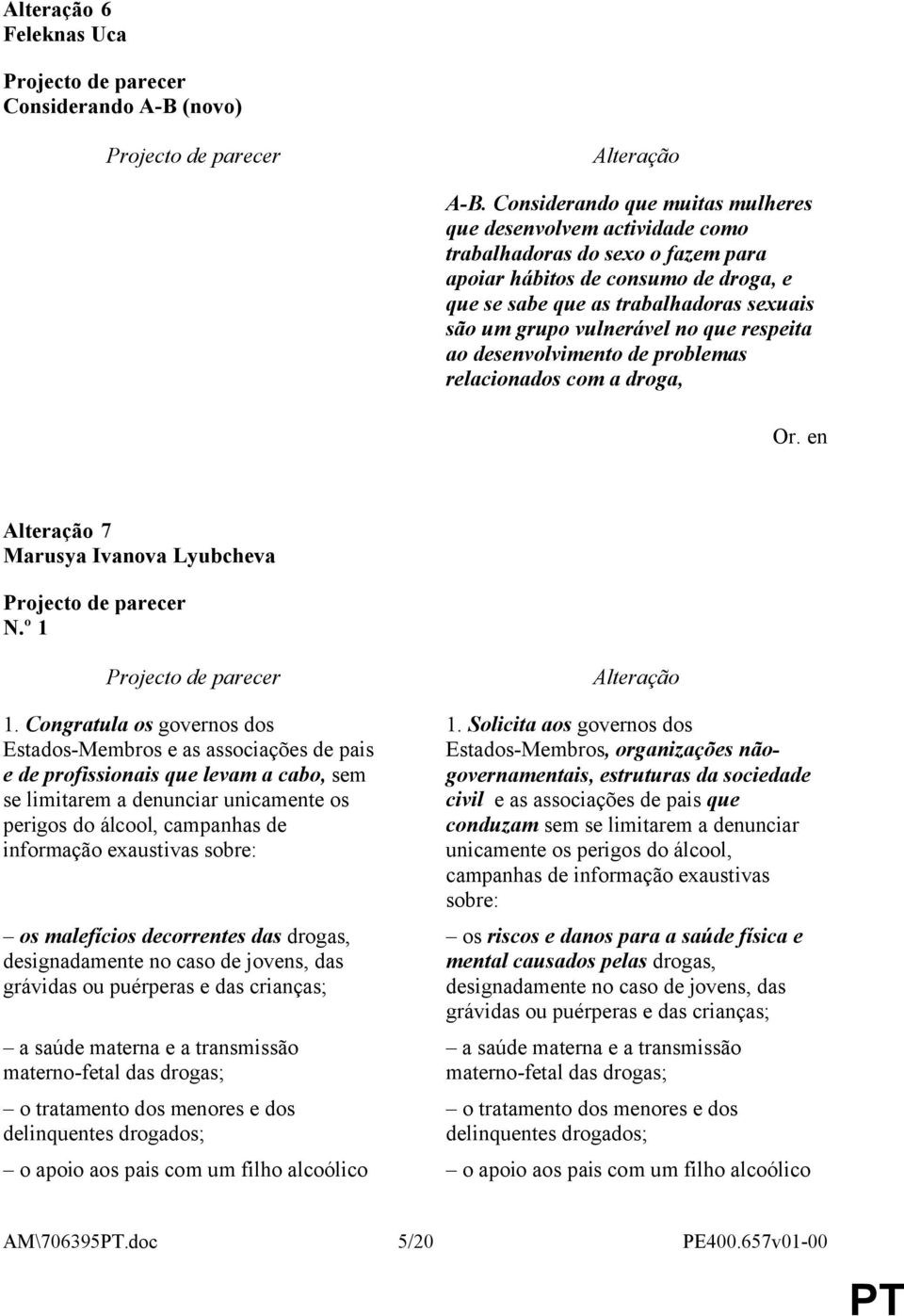 vulnerável no que respeita ao desenvolvimento de problemas relacionados com a droga, 7 Marusya Ivanova Lyubcheva N.º 1 1.