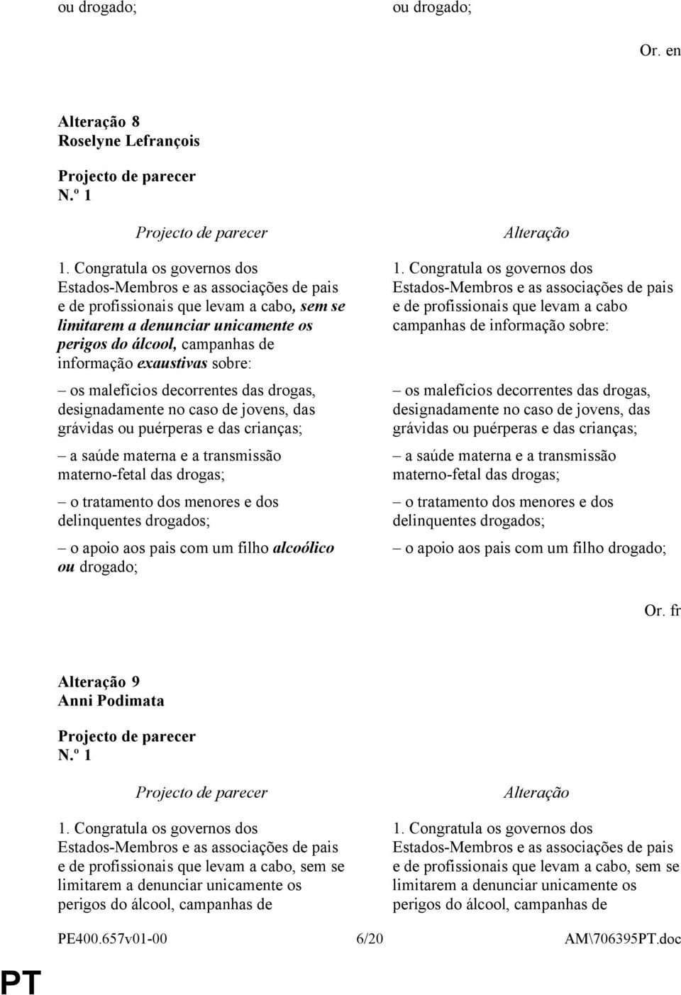 exaustivas sobre: os malefícios decorrentes das drogas, designadamente no caso de jovens, das grávidas ou puérperas e das crianças; a saúde materna e a transmissão materno-fetal das drogas; o