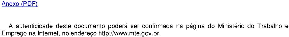 página do Ministério do Trabalho e