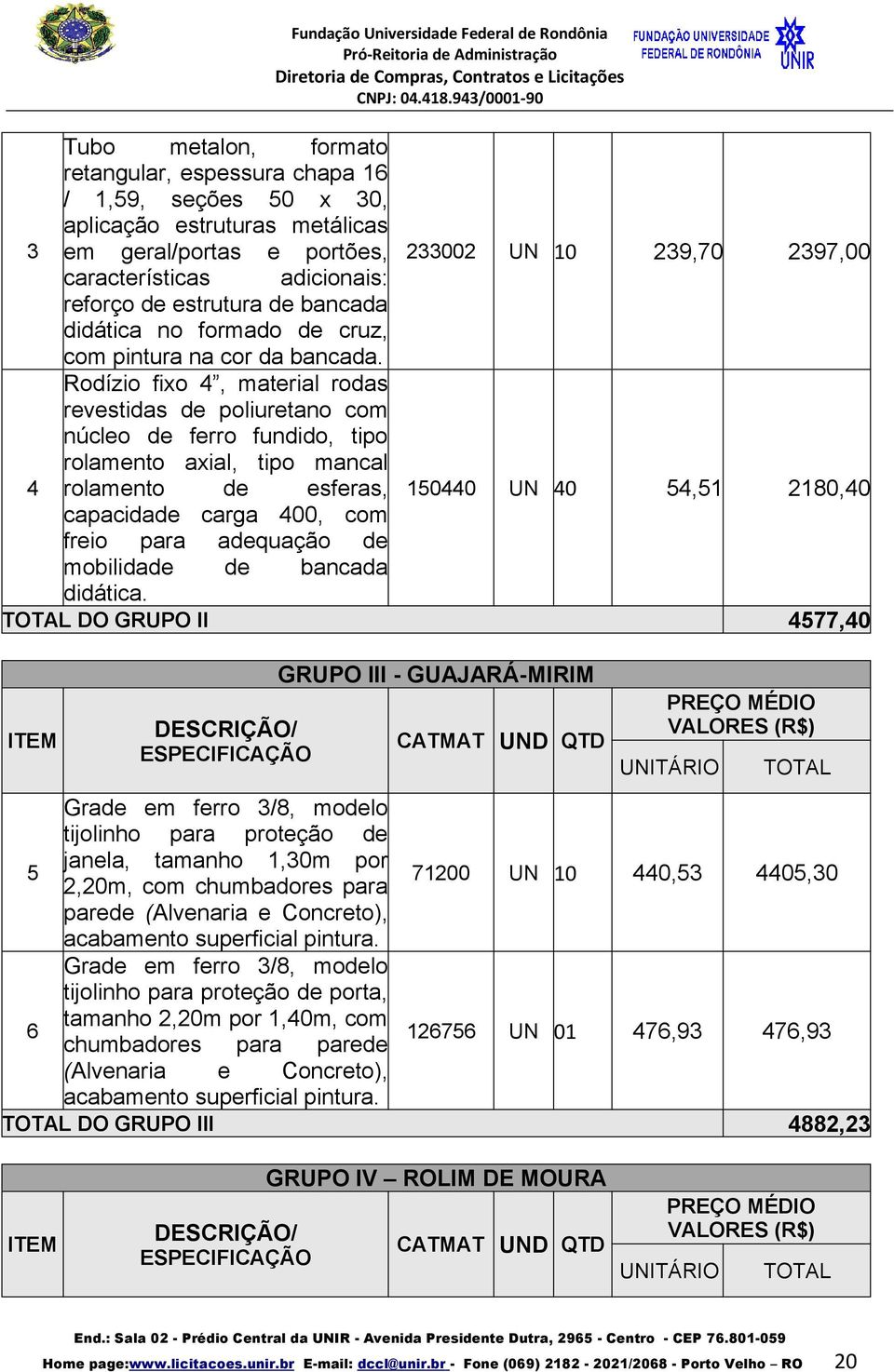 Rodízio fixo 4, material rodas revestidas de poliuretano com núcleo de ferro fundido, tipo rolamento axial, tipo mancal 4 rolamento de esferas, 150440 UN 40 54,51 2180,40 capacidade carga 400, com