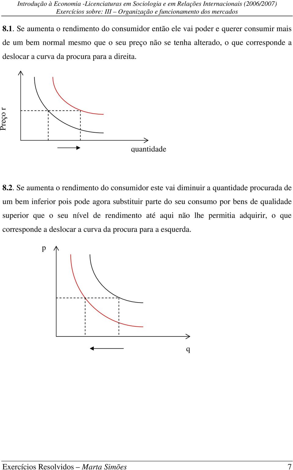 Se aumenta o rendimento do consumidor este vai diminuir a quantidade procurada de um bem inferior pois pode agora substituir parte do seu consumo