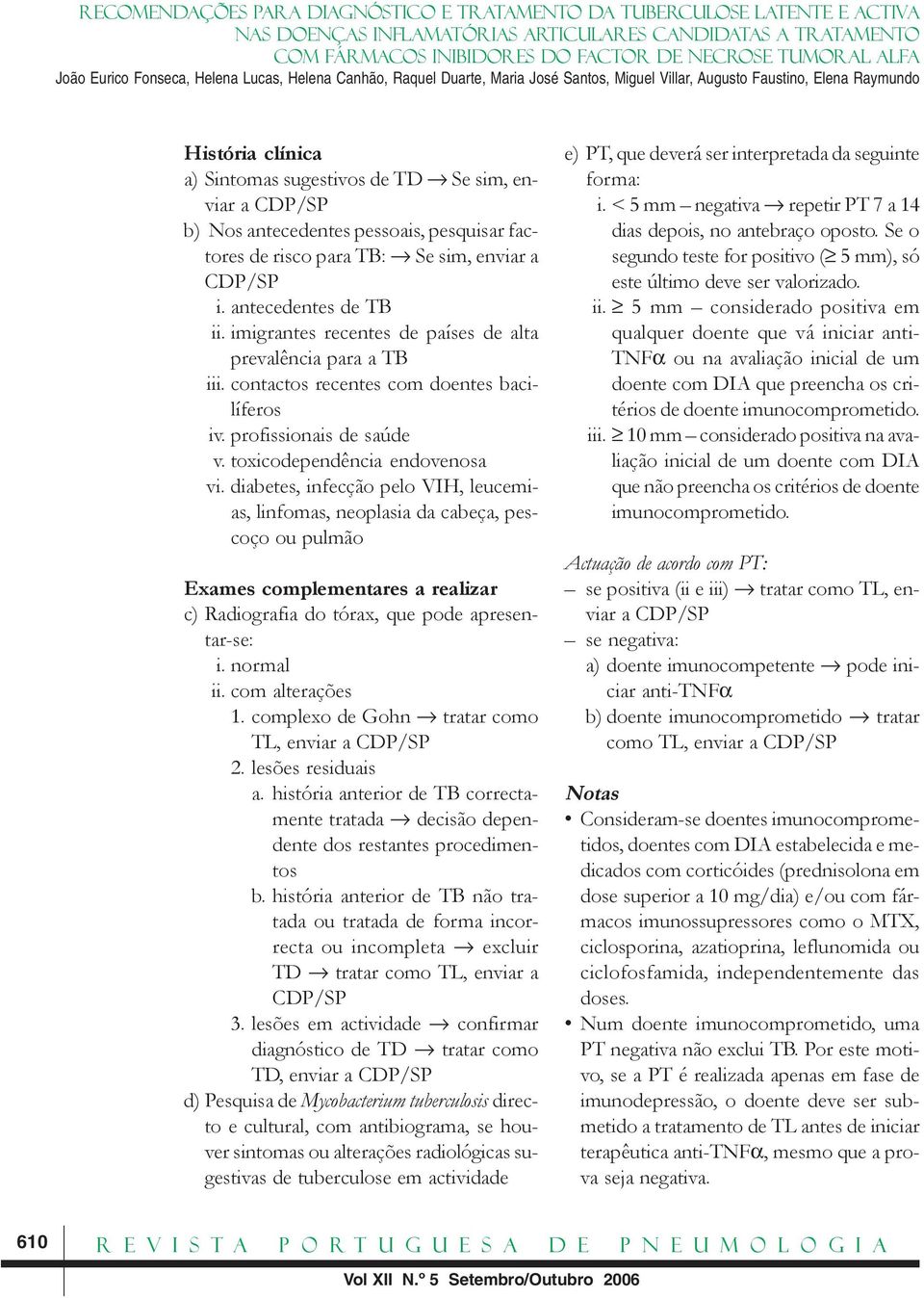 diabetes, infecção pelo VIH, leucemias, linfomas, neoplasia da cabeça, pescoço ou pulmão Exames complementares a realizar c) Radiografia do tórax, que pode apresentar-se: i. normal ii.