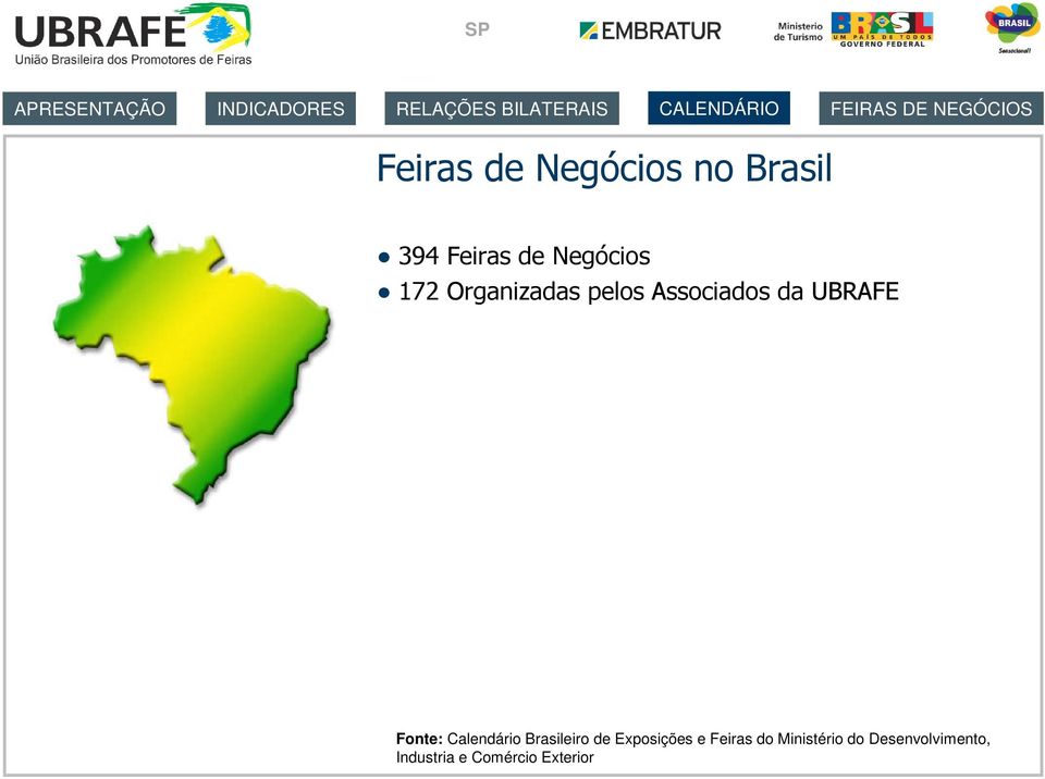 pelos Associados da UBRAFE Fonte: Calendário Brasileiro de