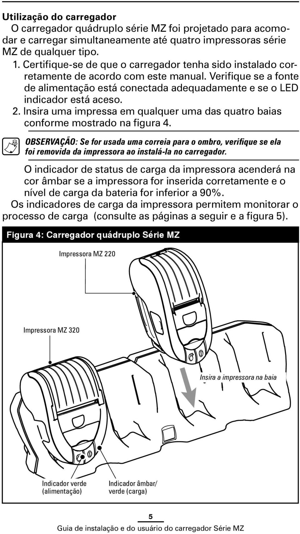 Insira uma impressa em qualquer uma das quatro baias conforme mostrado na figura 4.