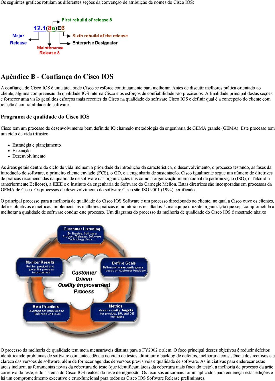 A finalidade principal destas seções é fornecer uma visão geral dos esforços mais recentes da Cisco na qualidade do software Cisco IOS e definir qual é a concepção do cliente com relação à