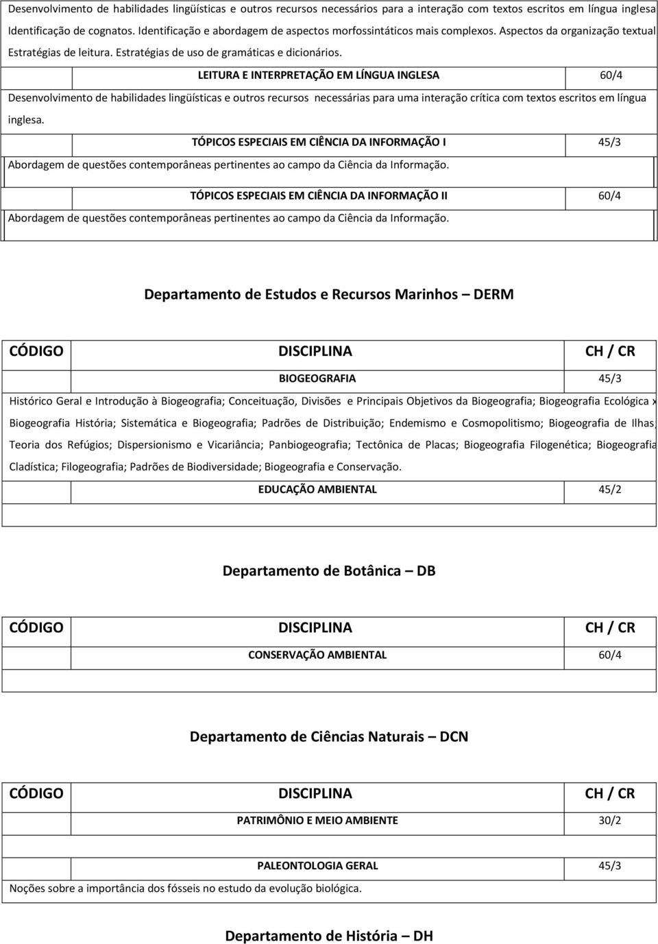 LEITURA E INTERPRETAÇÃO EM LÍNGUA INGLESA 60/4 Desenvolvimento de habilidades lingüísticas e outros recursos necessárias para uma interação crítica com textos escritos em língua inglesa.