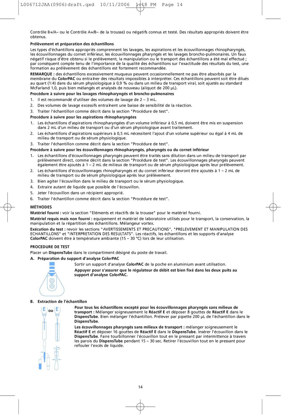 inférieur, les écouvillonnages pharyngés et les lavages broncho-pulmonaires.