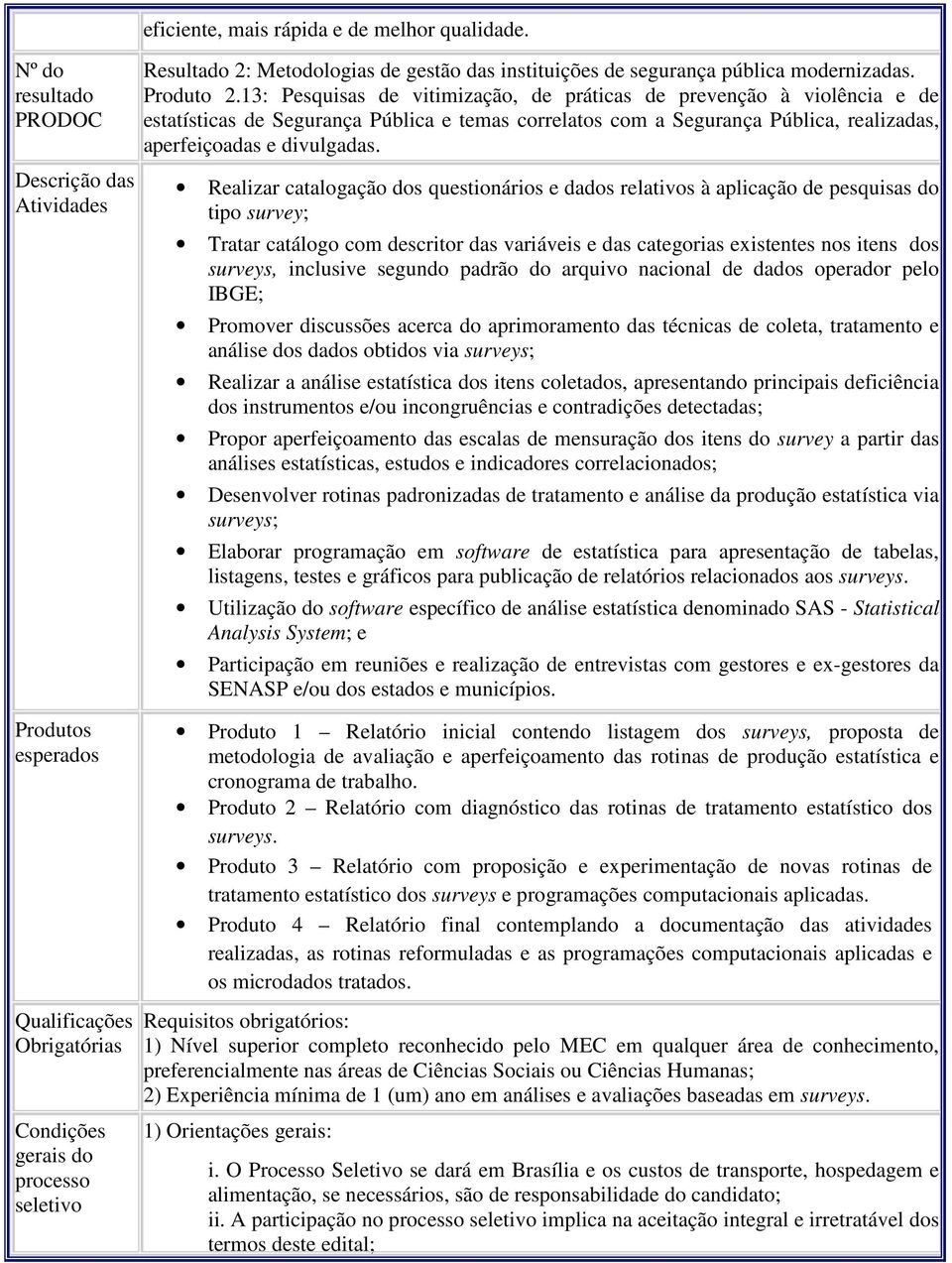 Realizar catalogação dos questionários e dados relativos à aplicação de pesquisas do tipo survey; Tratar catálogo com descritor das variáveis e das categorias existentes nos itens dos surveys,