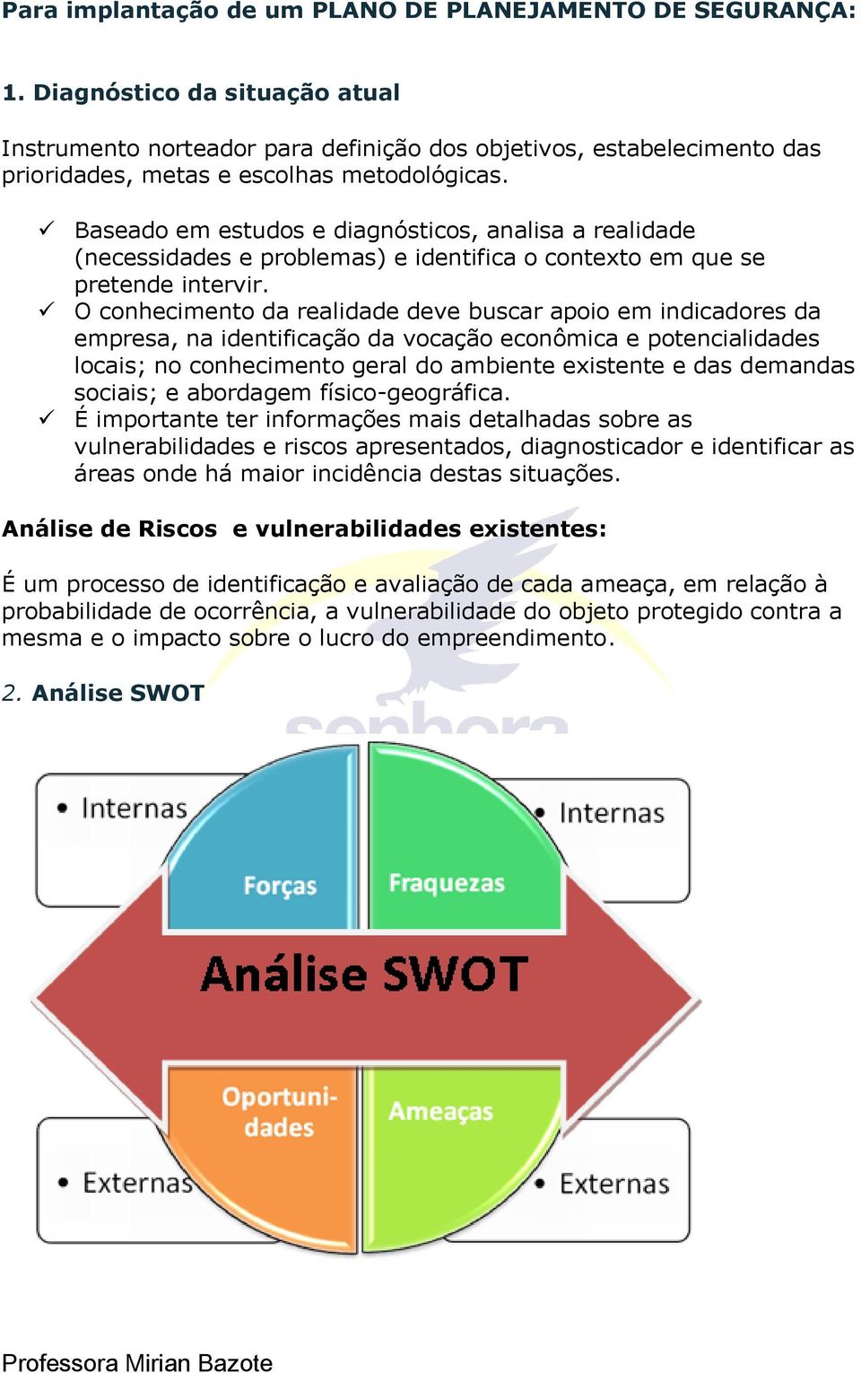 Baseado em estudos e diagnósticos, analisa a realidade (necessidades e problemas) e identifica o contexto em que se pretende intervir.