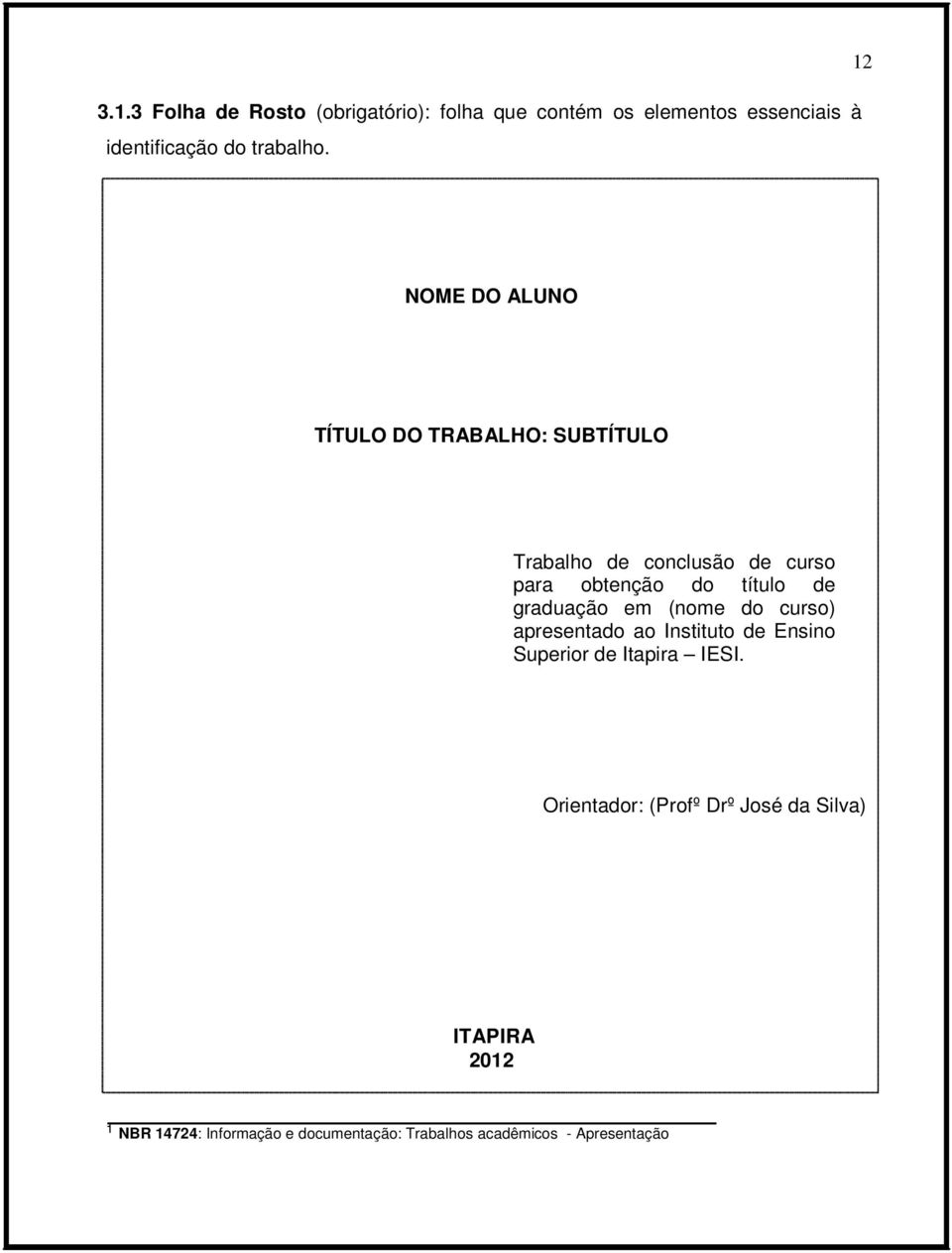 do curso) apresentado ao Instituto de Ensino Superior de Itapira IESI.