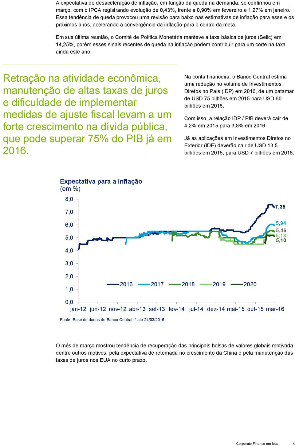 Em sua última reunião, o Comitê de Política Monetária manteve a taxa básica de juros (Selic) em 14,25%, porém esses sinais recentes de queda na inflação podem contribuir para um corte na taxa ainda