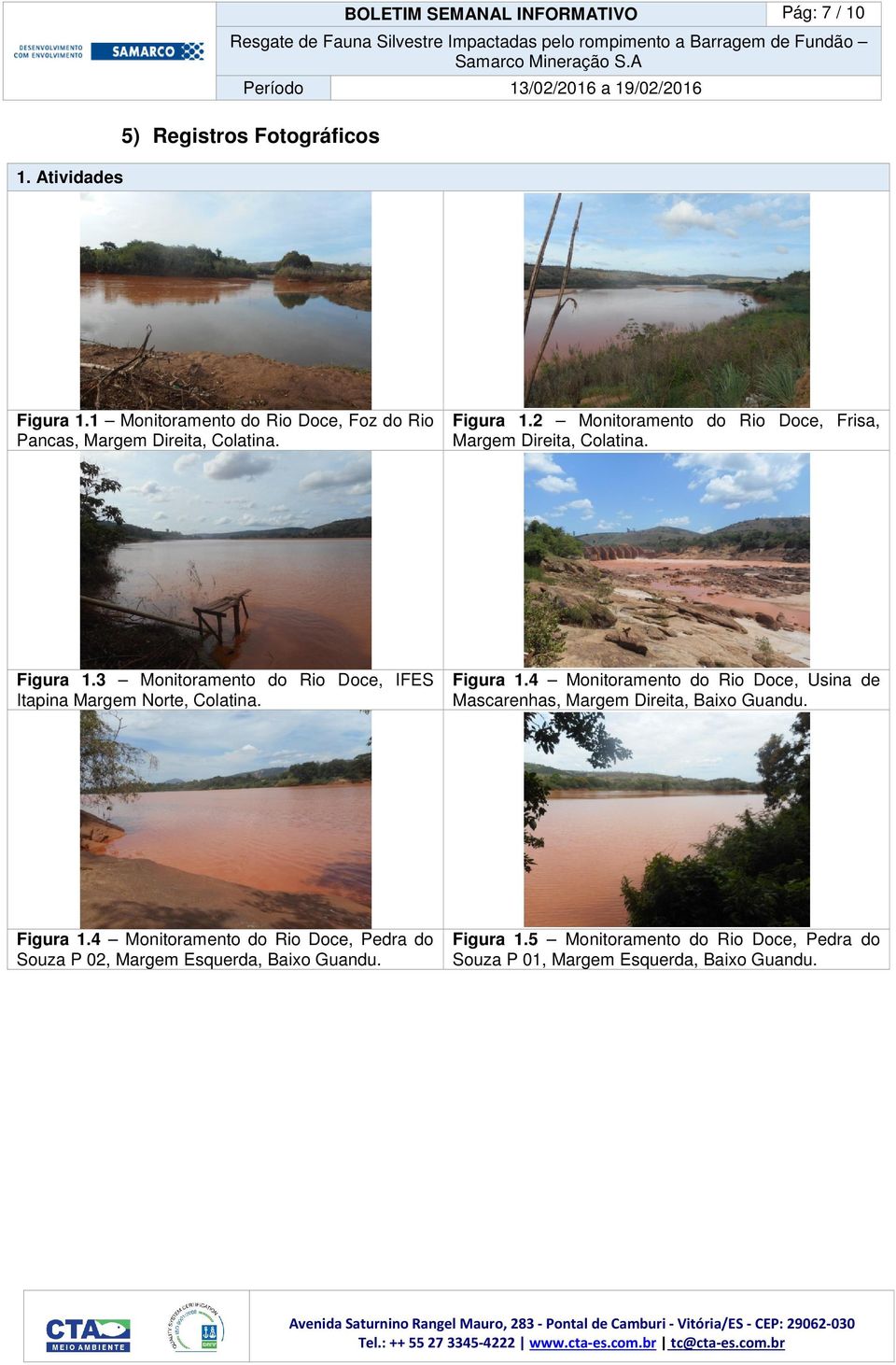 Figura 1.3 Monitoramento do Rio Doce, IFES Itapina Margem Norte, Colatina. Figura 1.