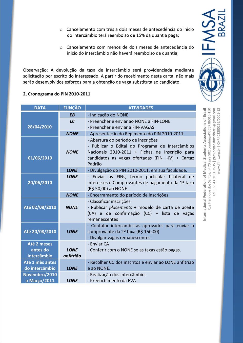 A partir do recebimento desta carta, não mais serão desenvolvidos esforços para a obtenção de vaga substituta ao candidato. 2.