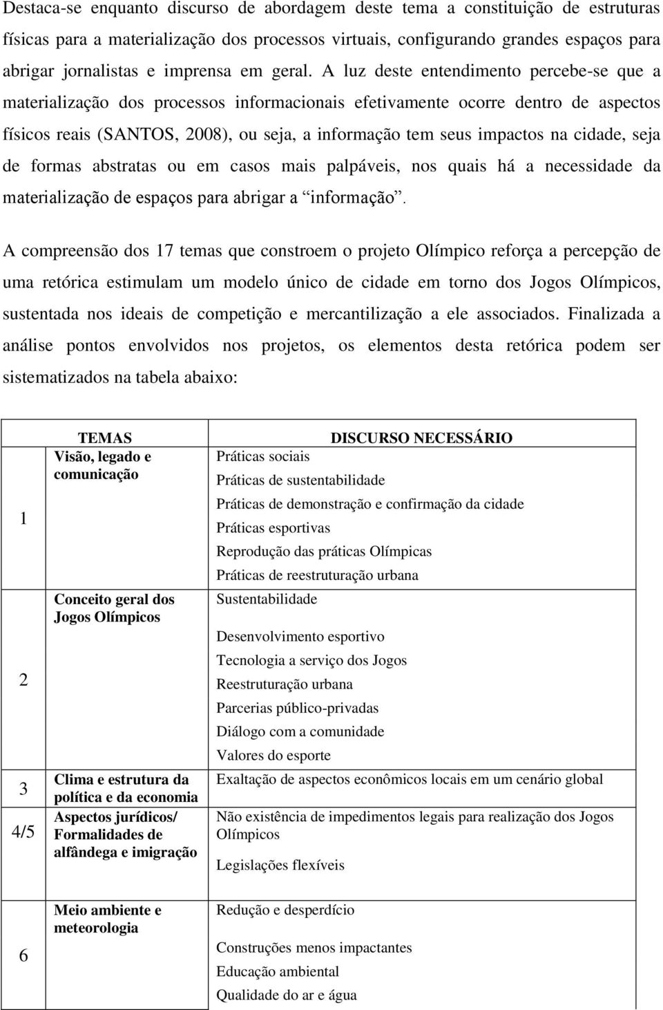 A luz deste entendimento percebe-se que a materialização dos processos informacionais efetivamente ocorre dentro de aspectos físicos reais (SANTOS, 2008), ou seja, a informação tem seus impactos na