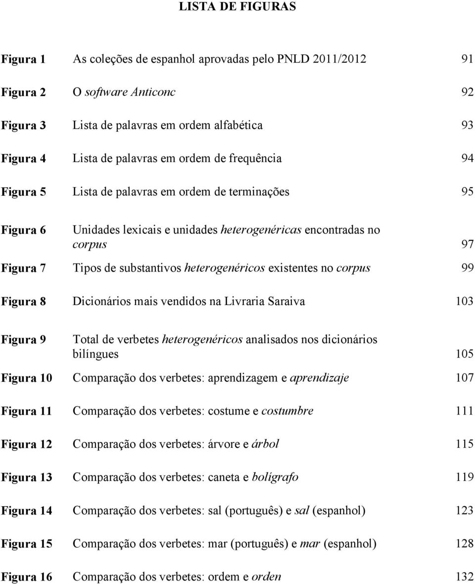 heterogenéricos existentes no corpus 99 Figura 8 Dicionários mais vendidos na Livraria Saraiva 103 Figura 9 Total de verbetes heterogenéricos analisados nos dicionários bilíngues 105 Figura 10