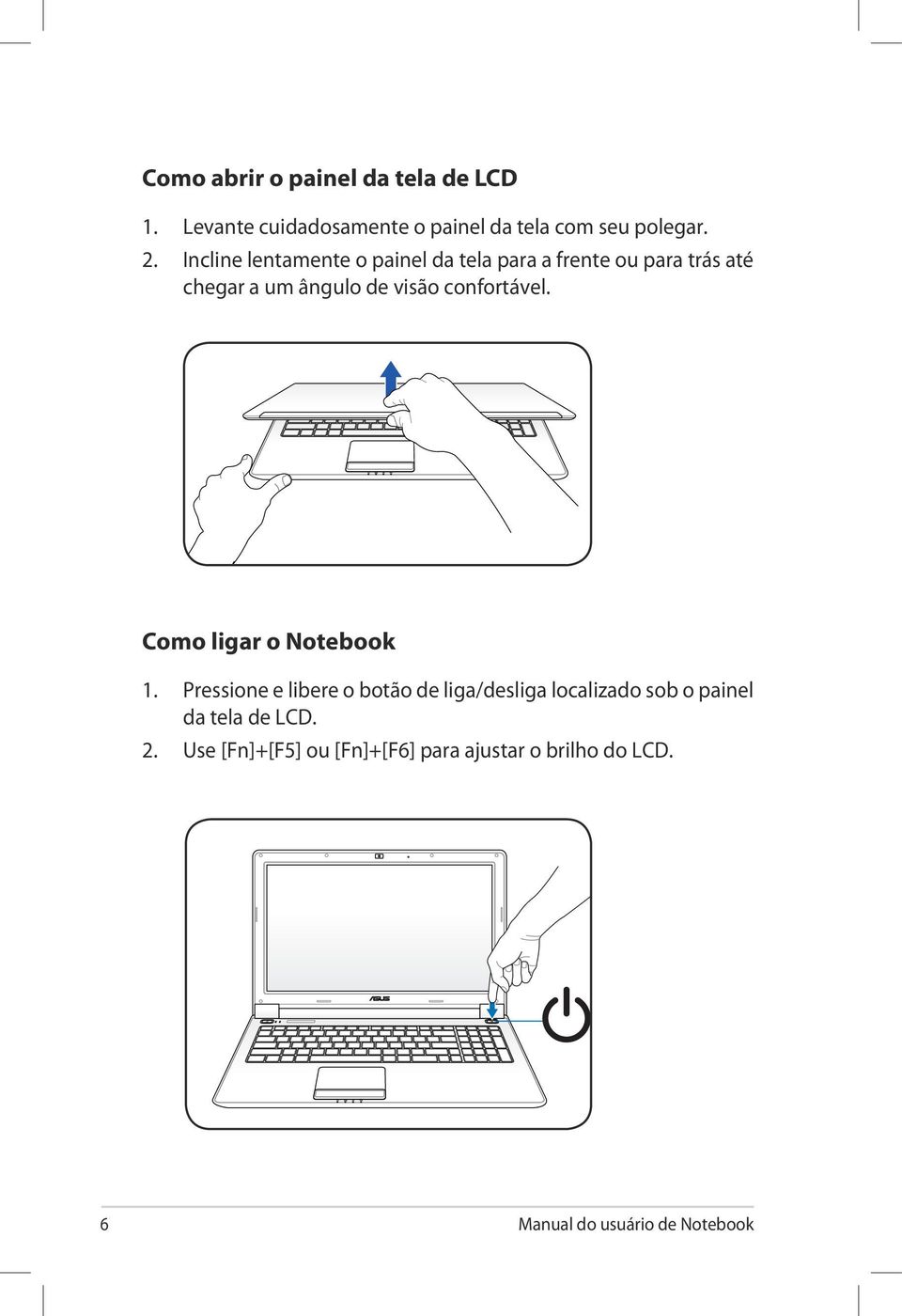 confortável. Como ligar o Notebook 1.