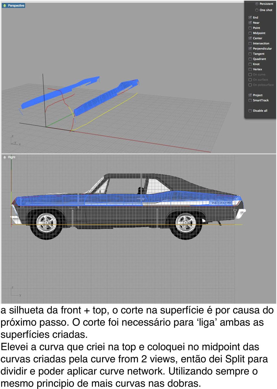 Elevei a curva que criei na top e coloquei no midpoint das curvas criadas pela curve from