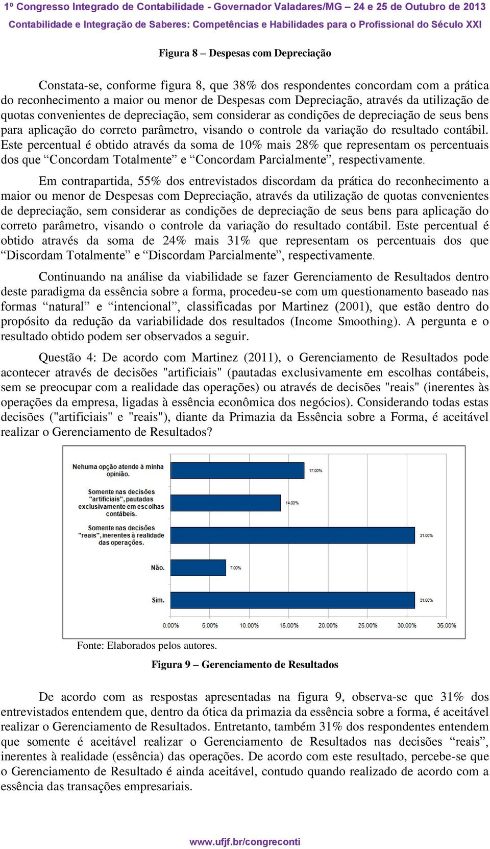 Este percentual é obtido através da soma de 10% mais 28% que representam os percentuais dos que Concordam Totalmente e Concordam Parcialmente, respectivamente.