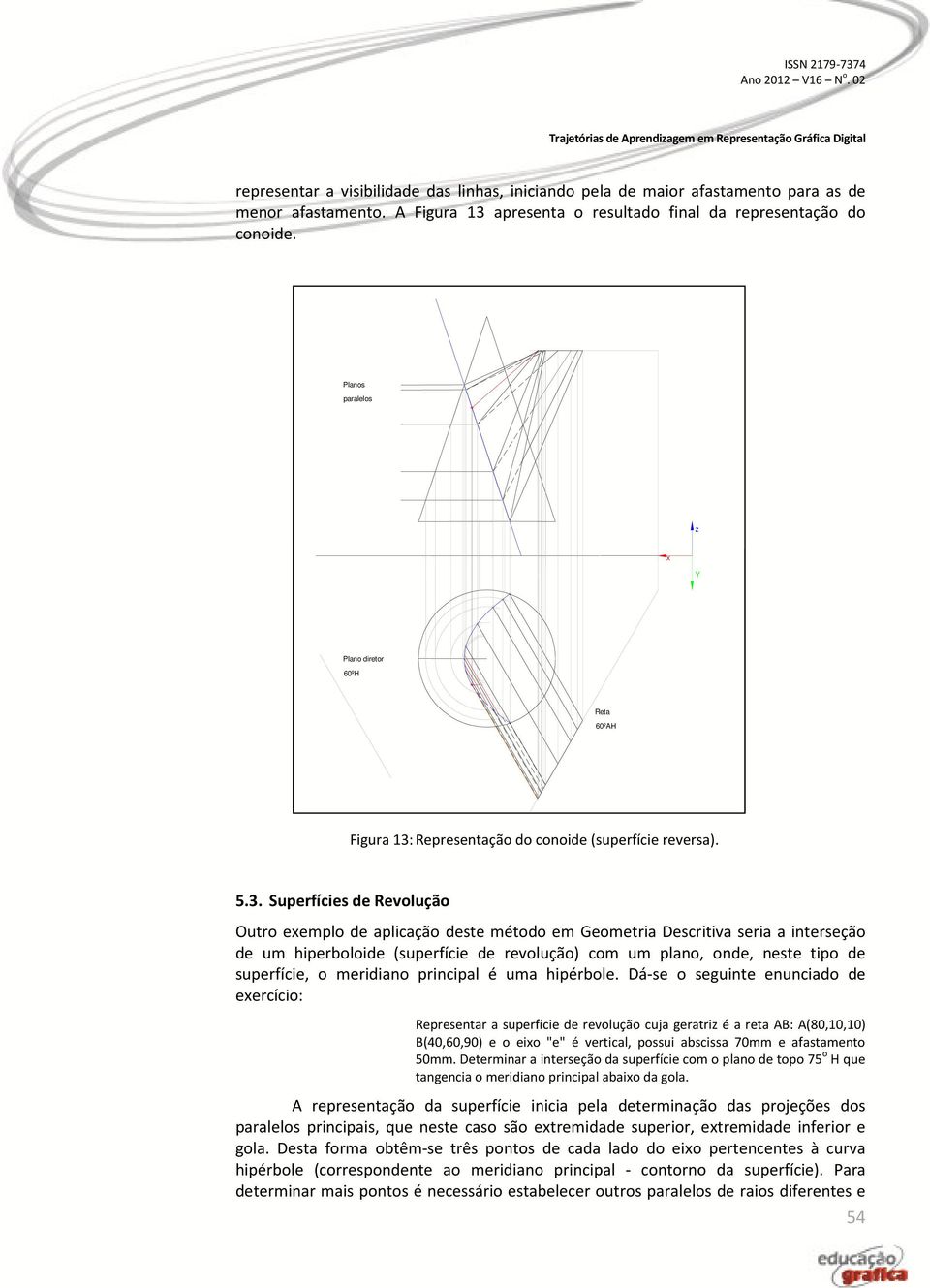 Representação do conoide (superfície reversa). 5.3.