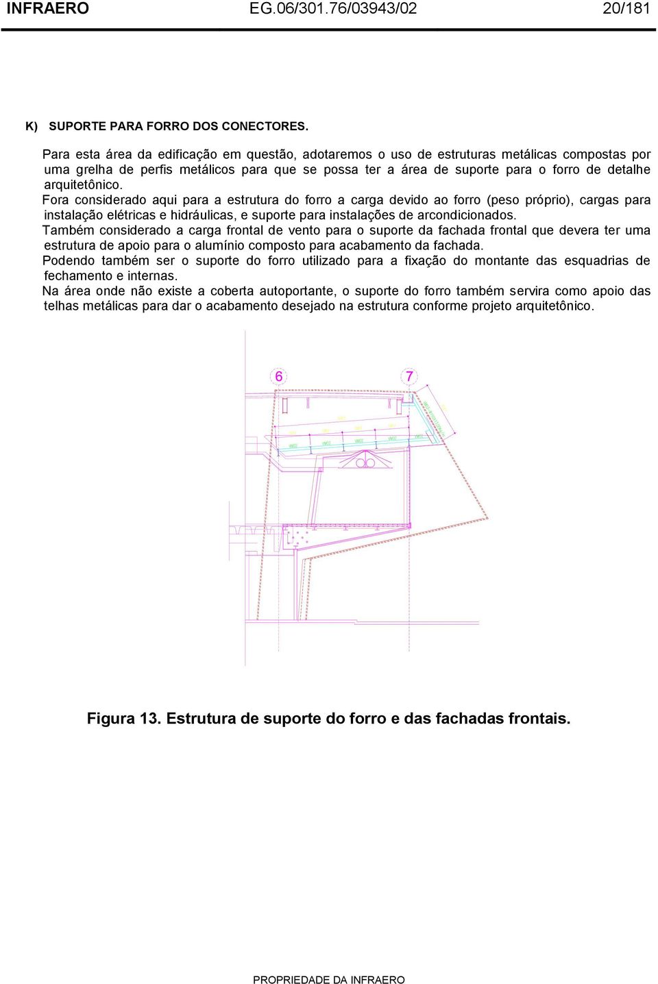 arquitetônico. Fora considerado aqui para a estrutura do forro a carga devido ao forro (peso próprio), cargas para instalação elétricas e hidráulicas, e suporte para instalações de arcondicionados.