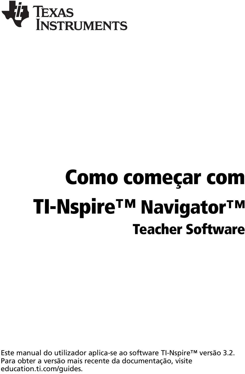 software TI-Nspire versão 3.2.