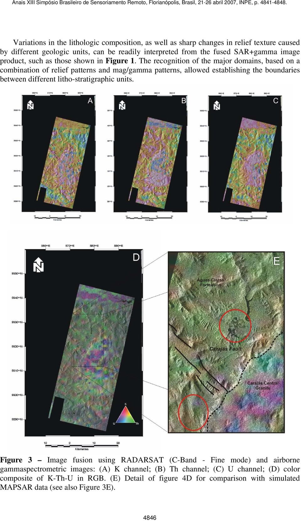 The recognition of the major domains, based on a combination of relief patterns and mag/gamma patterns, allowed establishing the boundaries between different