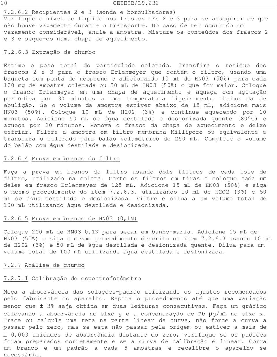 3 Extração de chumbo Estime o peso total do particulado coletado.