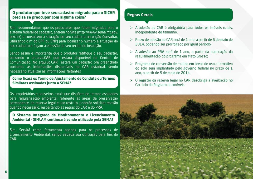 br/car/) e consultem a situação de seu cadastro na opção Consultar, utilizando o nº do CPF ou CNPJ para localizar o número e situação do seu cadastro e façam a emissão de seu recibo de inscrição.