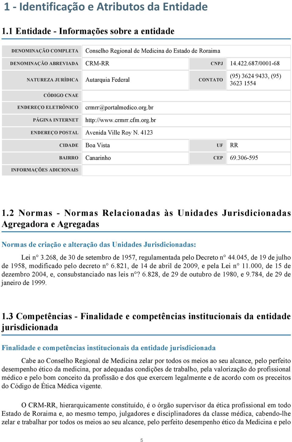 4123 CIDADE Boa Vista UF RR BAIRRO Canarinho CEP 69.306-595 INFORMAÇÕES ADICIONAIS 1.