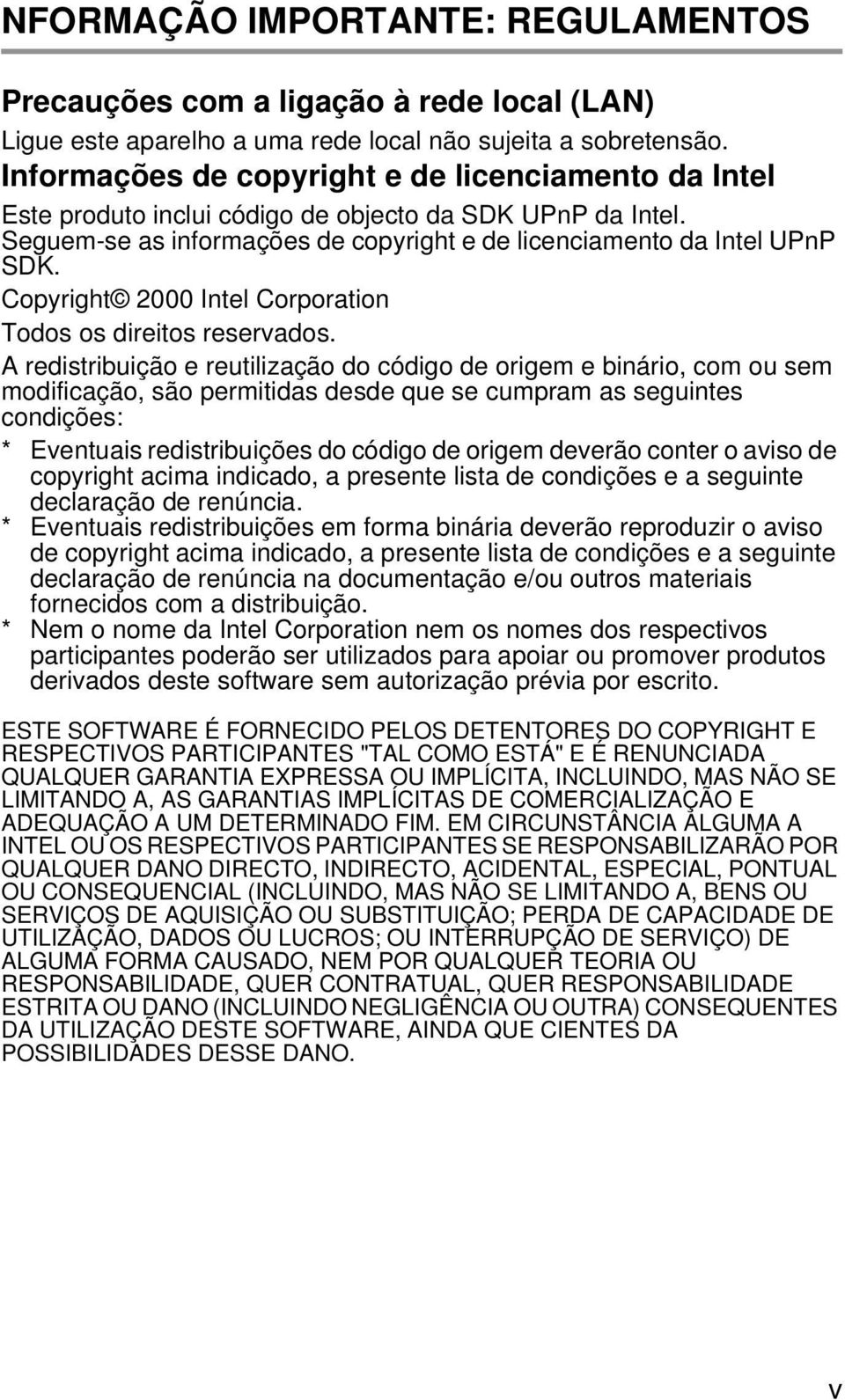 Copyright 2000 Intel Corporation Todos os direitos reservados.