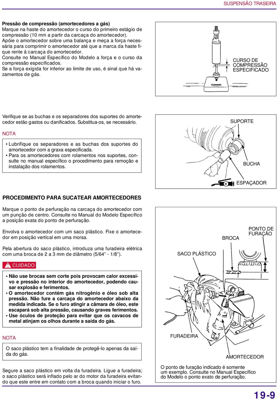 Consulte no Manual Espeífio do Modelo a força e o urso da ompressão espeifiados. Se a força exigida for inferior ao limite de uso, é sinal que há vazamentos de gás.