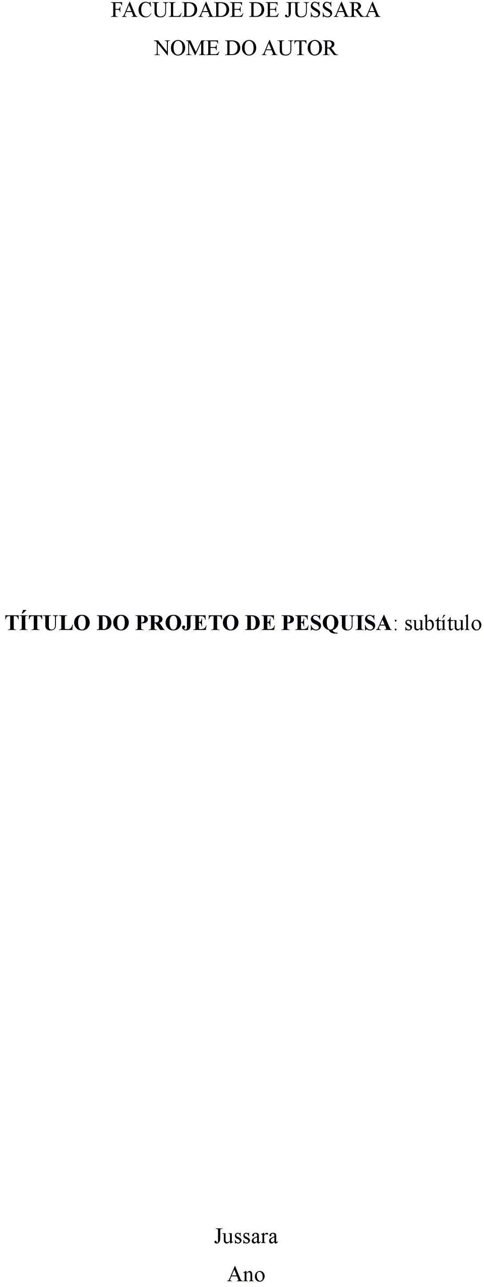 DO PROJETO DE