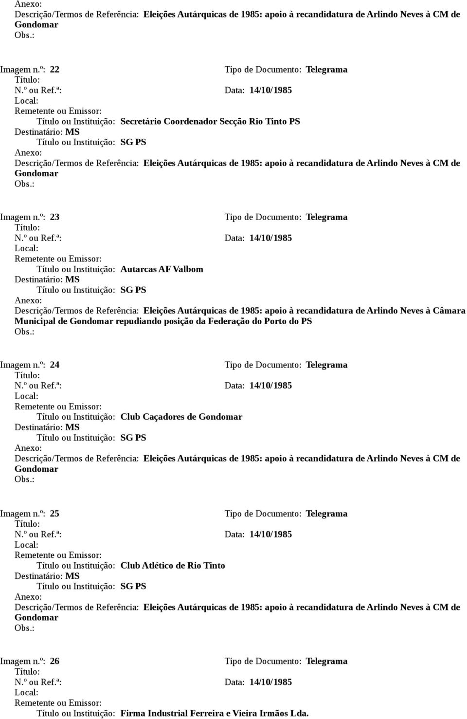 recandidatura de Arlindo Neves à Câmara Municipal de repudiando posição da Federação do Porto do PS